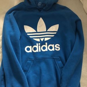 Men’s blue adidas hoodie.